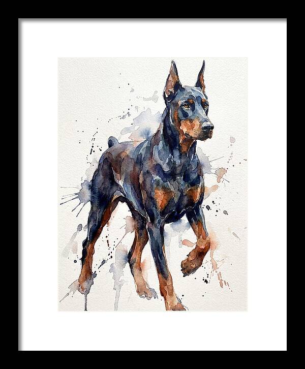 Doberman In Watercolor Splendor