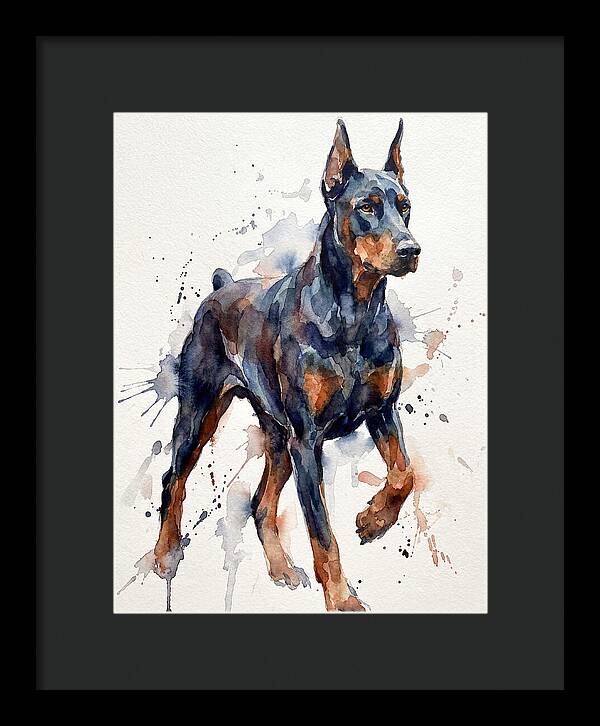 Doberman In Watercolor Splendor