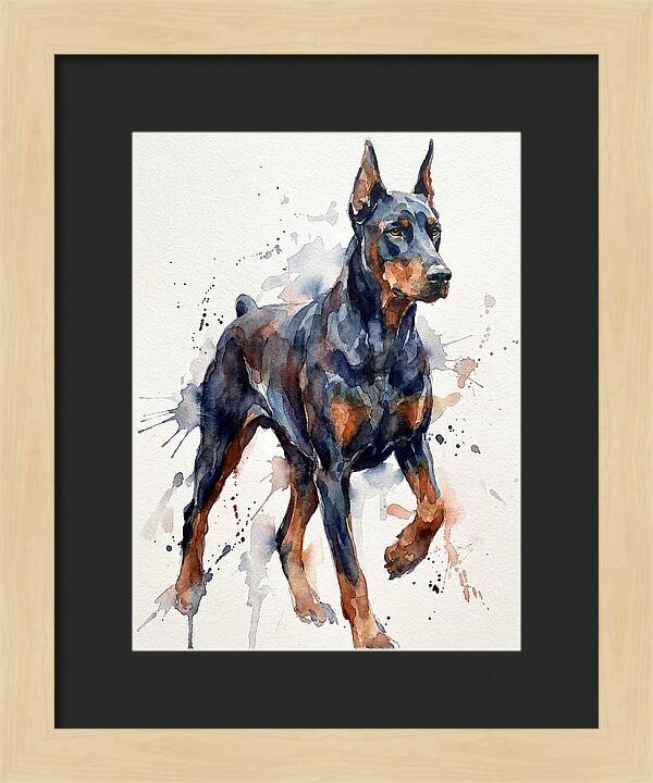 Doberman In Watercolor Splendor