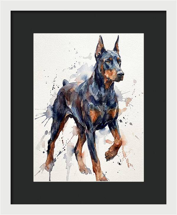 Doberman In Watercolor Splendor