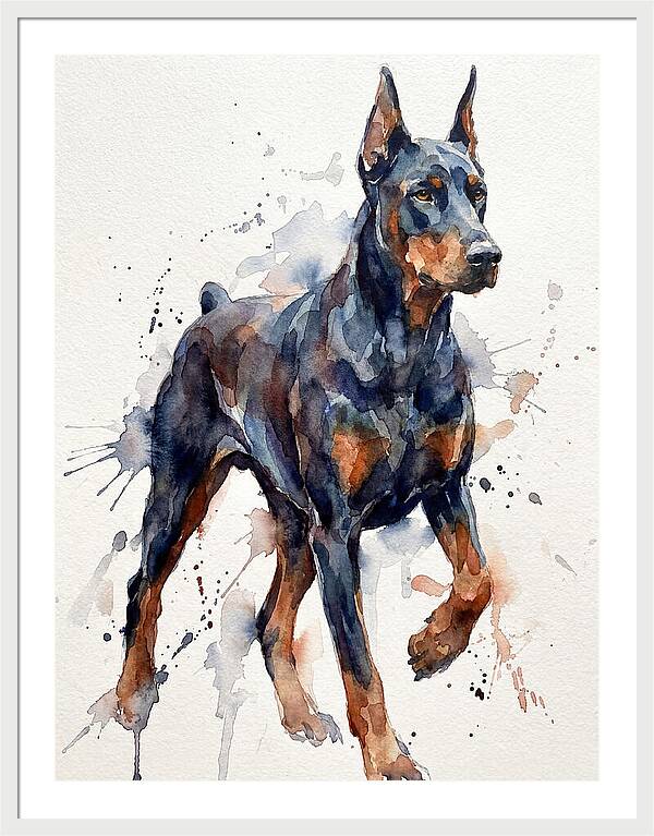 Doberman In Watercolor Splendor