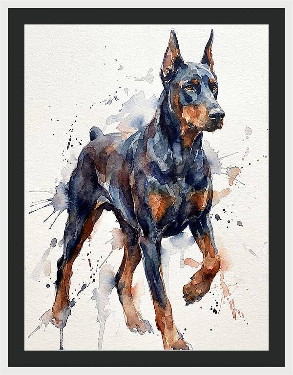 Doberman In Watercolor Splendor