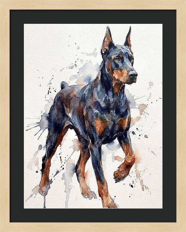 Doberman In Watercolor Splendor