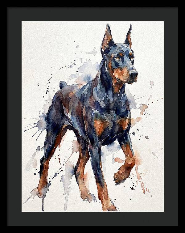Doberman In Watercolor Splendor