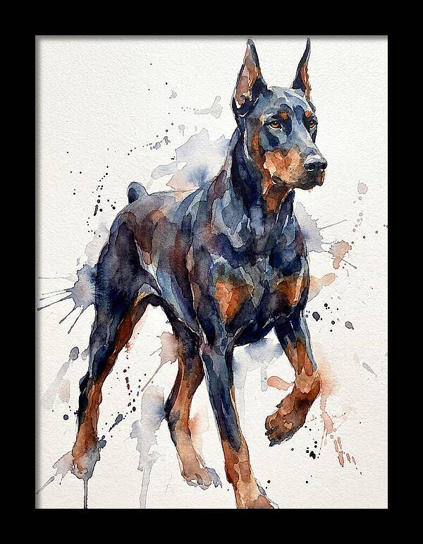 Doberman In Watercolor Splendor