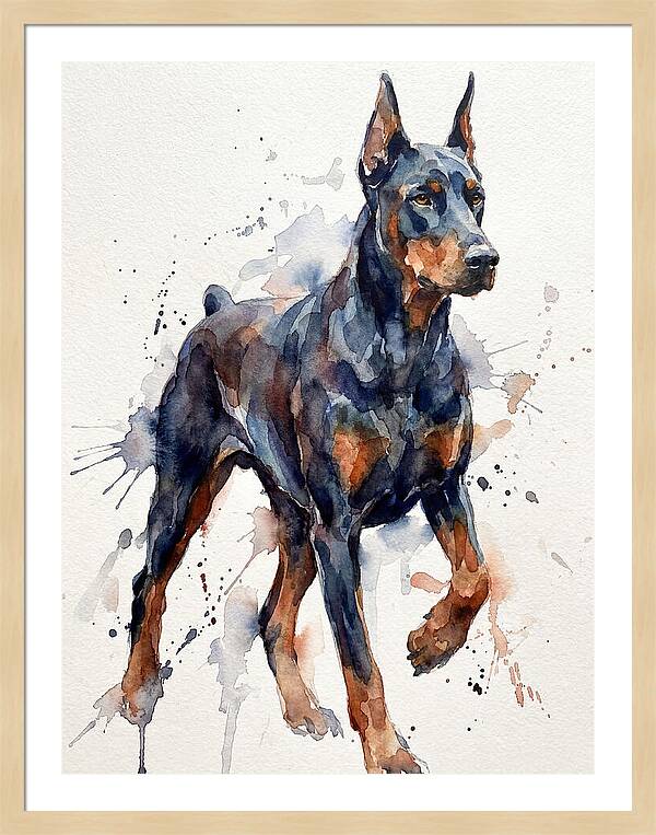Doberman In Watercolor Splendor