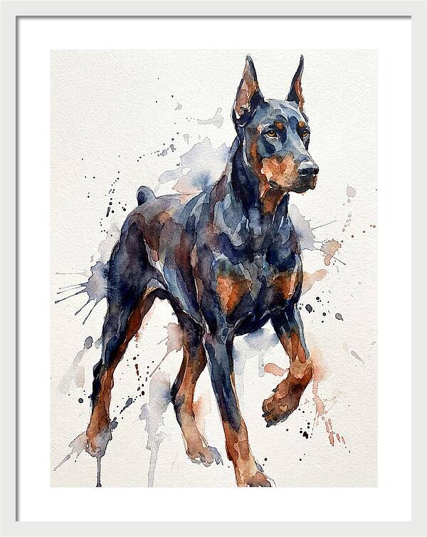 Doberman In Watercolor Splendor