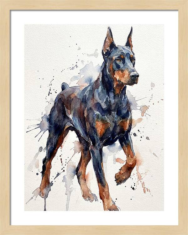 Doberman In Watercolor Splendor