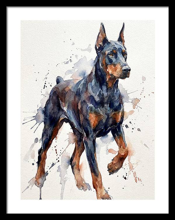 Doberman In Watercolor Splendor