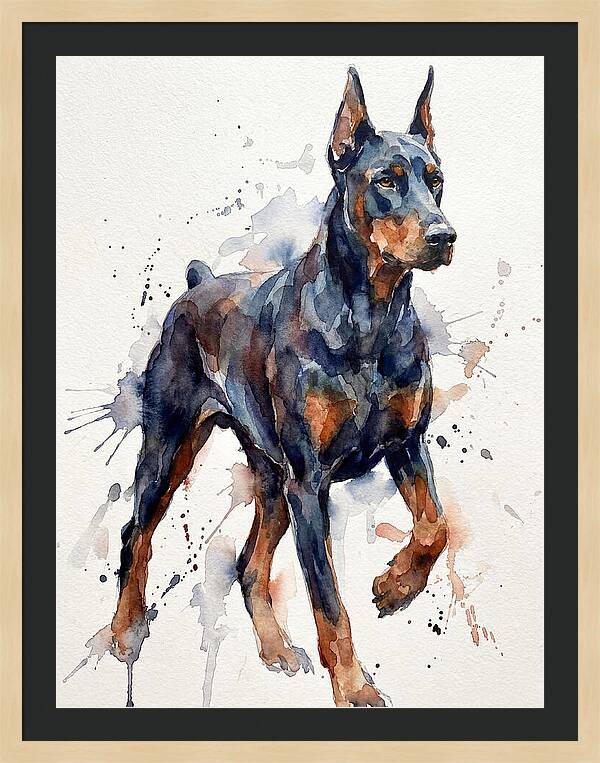 Doberman In Watercolor Splendor