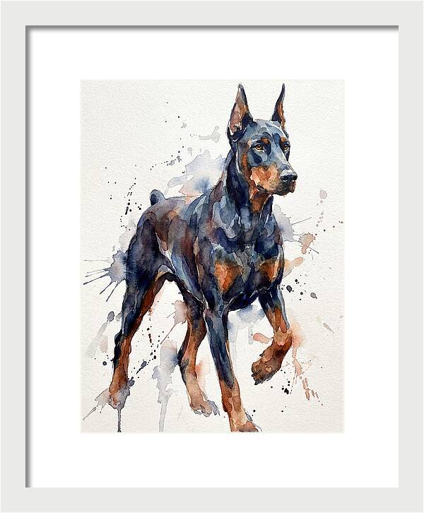 Doberman In Watercolor Splendor