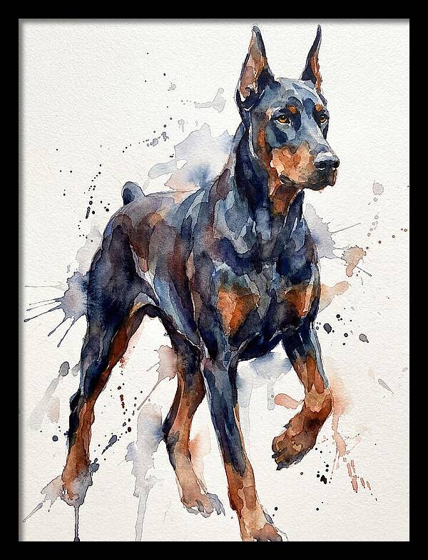 Doberman In Watercolor Splendor