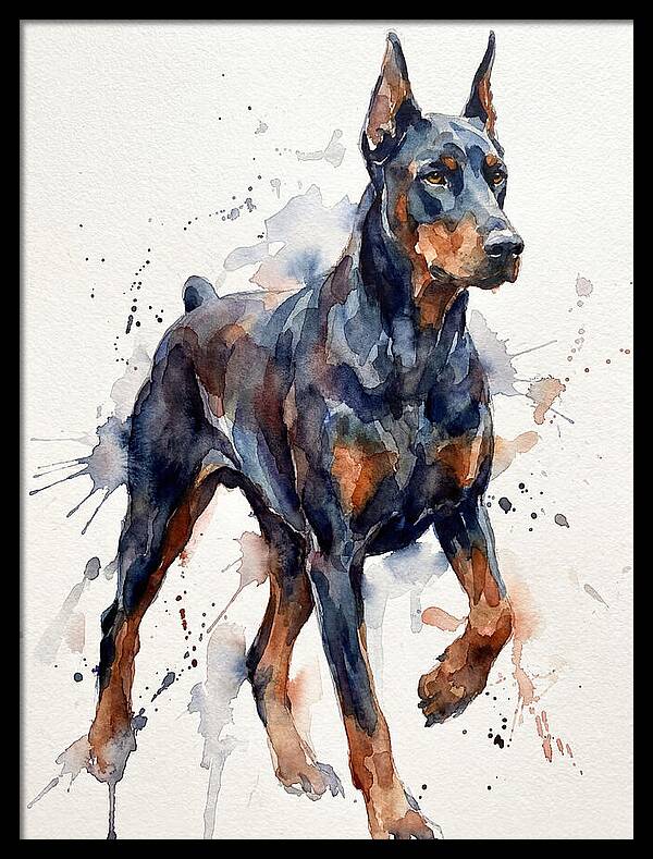 Doberman In Watercolor Splendor