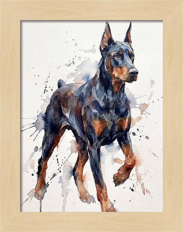 Doberman In Watercolor Splendor