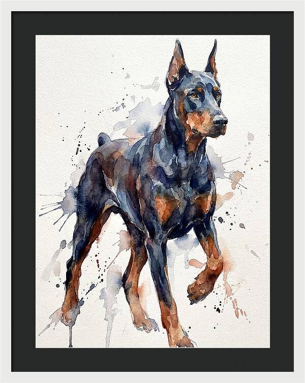 Doberman In Watercolor Splendor