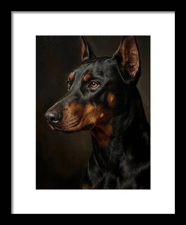 Doberman Portrait In Realism