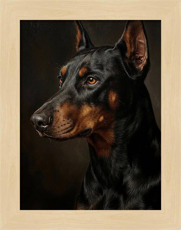Doberman Portrait In Realism