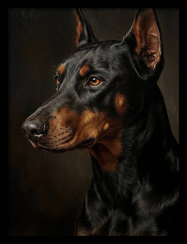 Doberman Portrait In Realism