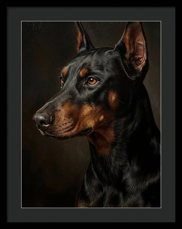Doberman Portrait In Realism