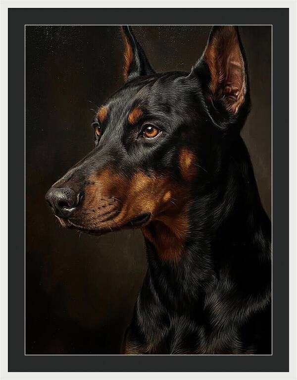 Doberman Portrait In Realism