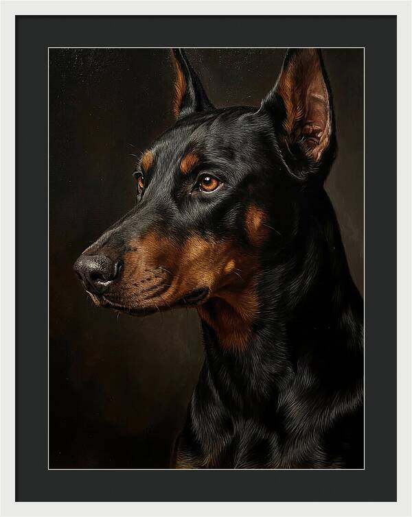 Doberman Portrait In Realism