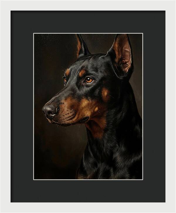 Doberman Portrait In Realism