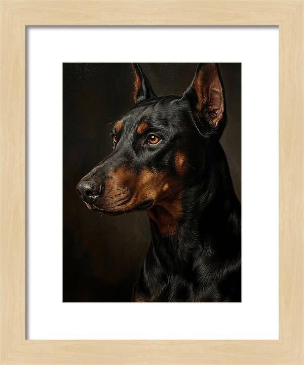 Doberman Portrait In Realism