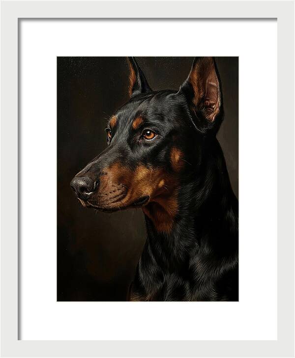 Doberman Portrait In Realism