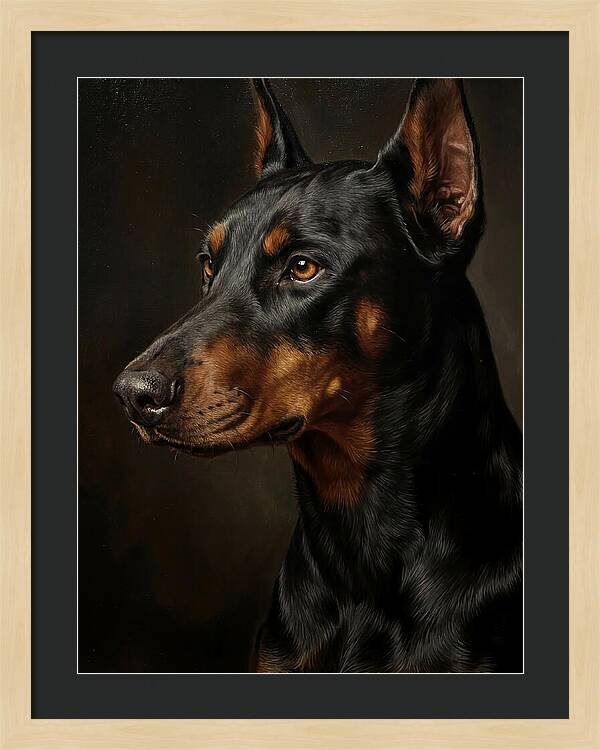 Doberman Portrait In Realism