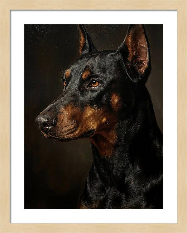 Doberman Portrait In Realism