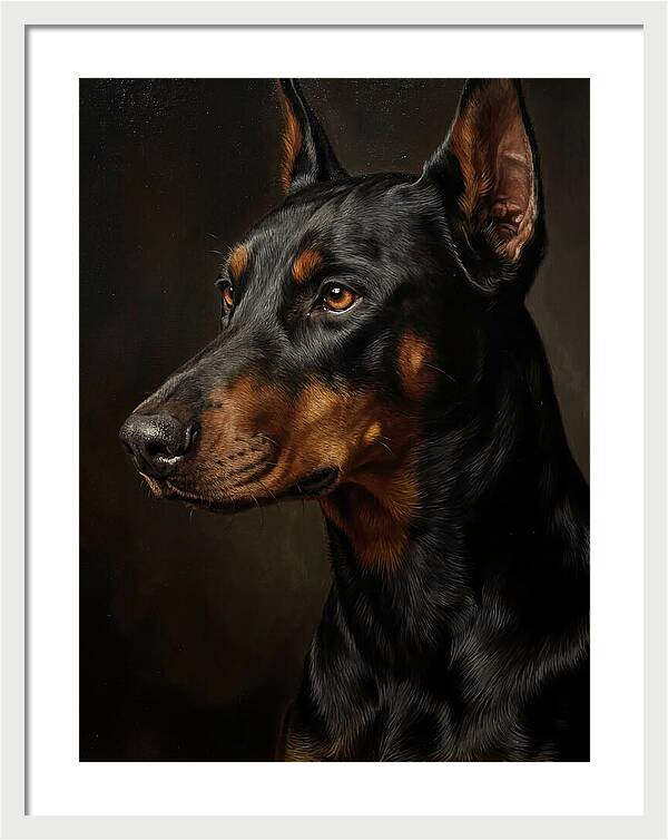 Doberman Portrait In Realism