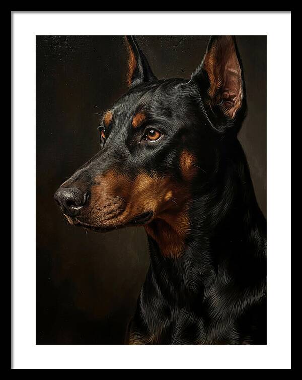 Doberman Portrait In Realism
