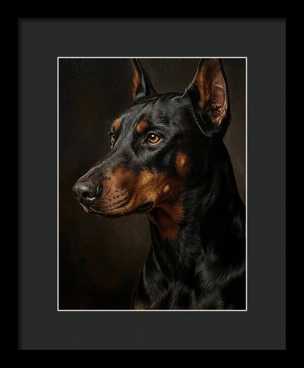 Doberman Portrait In Realism