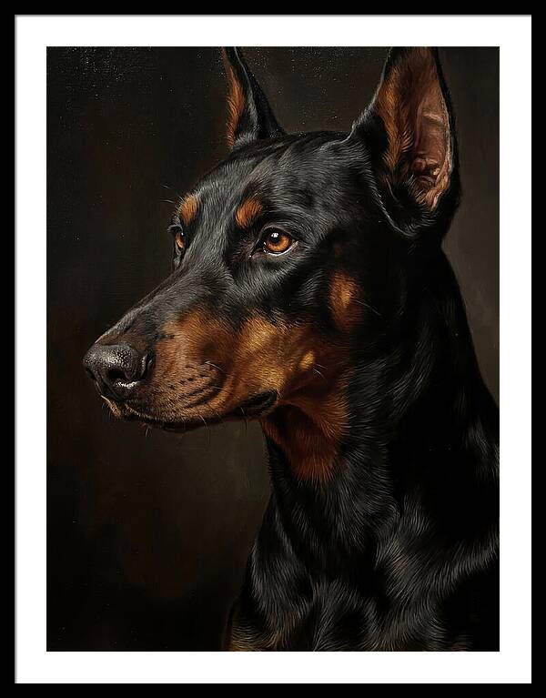 Doberman Portrait In Realism