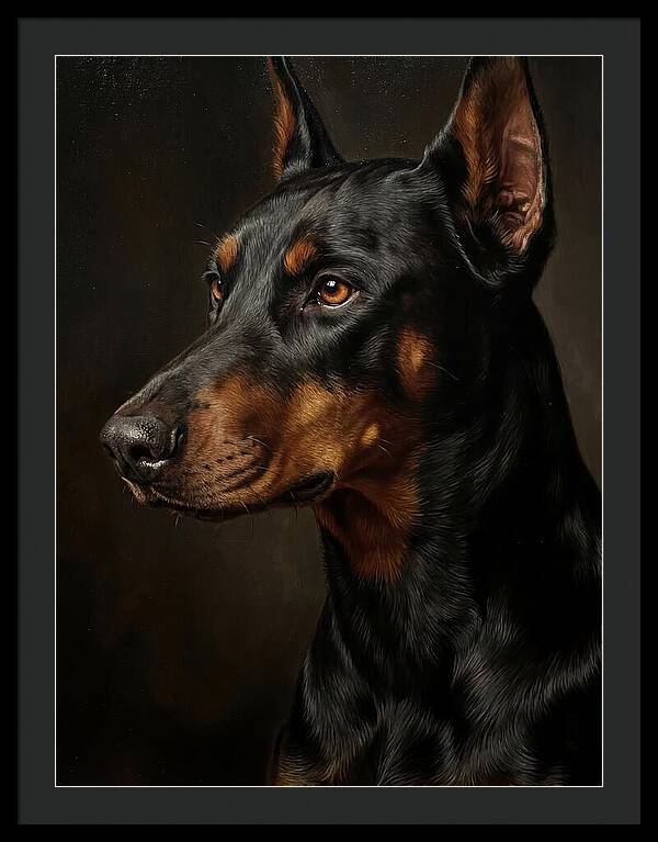 Doberman Portrait In Realism