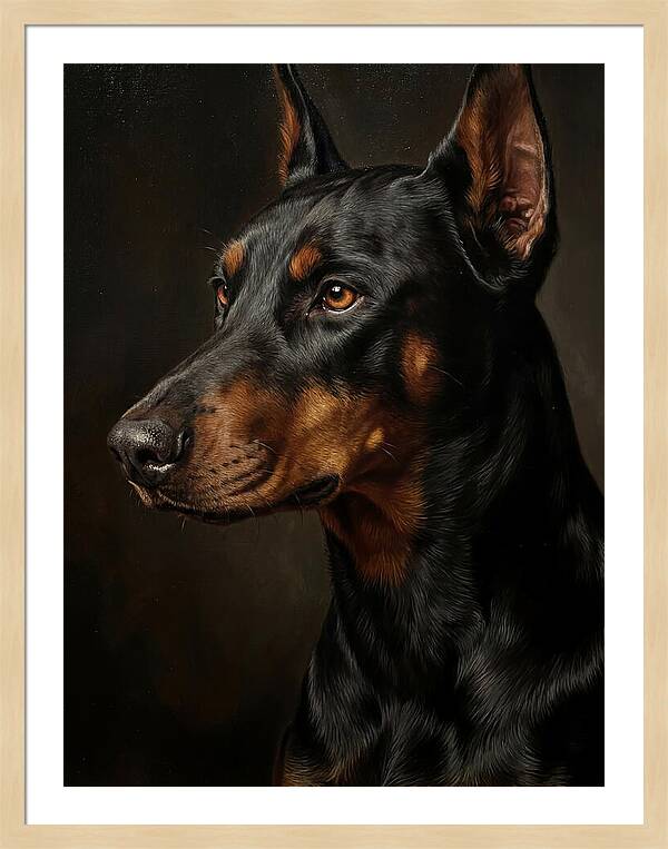 Doberman Portrait In Realism