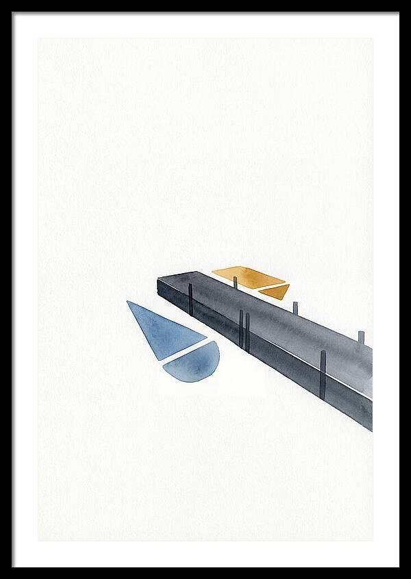 Docked Boats In Minimalist Style