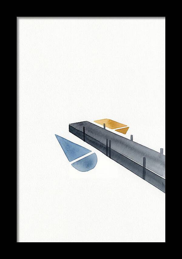 Docked Boats In Minimalist Style