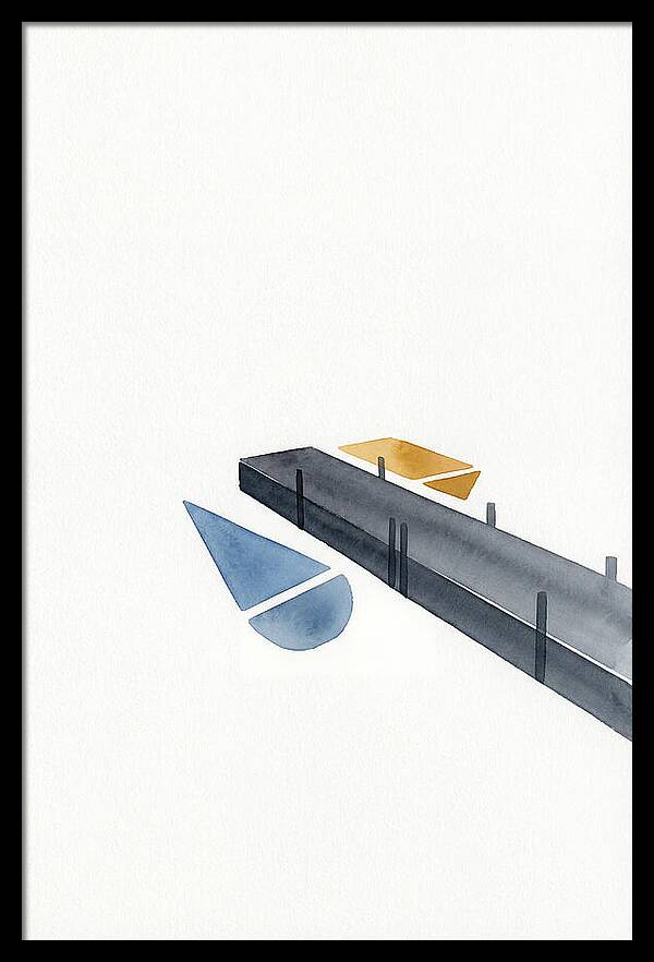 Docked Boats In Minimalist Style
