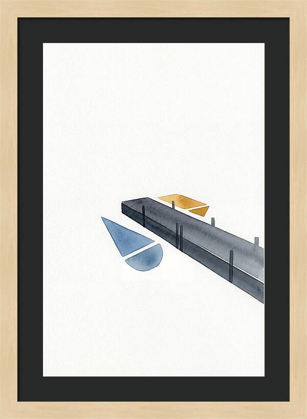 Docked Boats In Minimalist Style