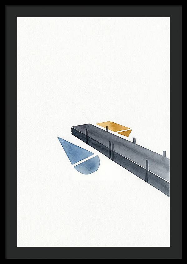 Docked Boats In Minimalist Style