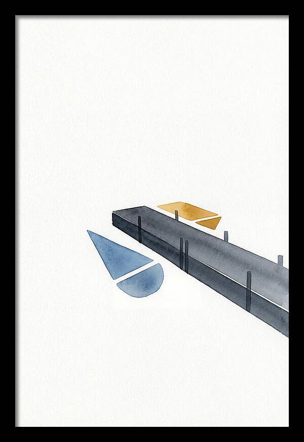 Docked Boats In Minimalist Style