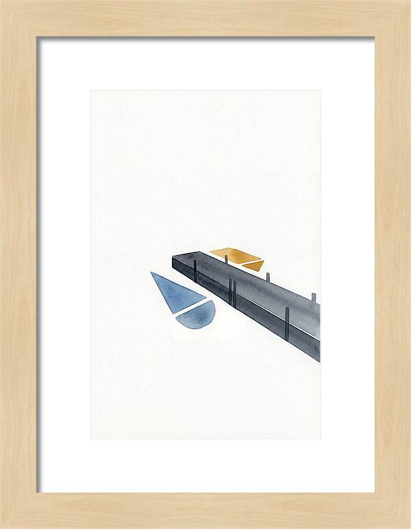 Docked Boats In Minimalist Style