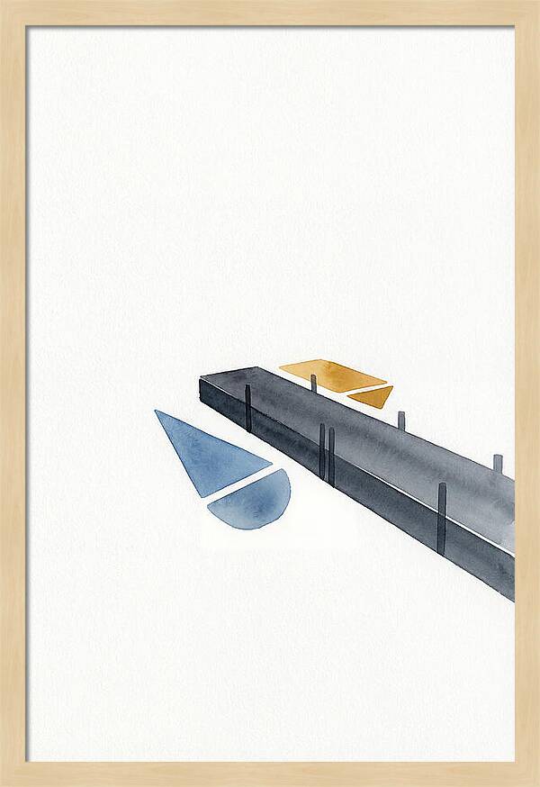 Docked Boats In Minimalist Style