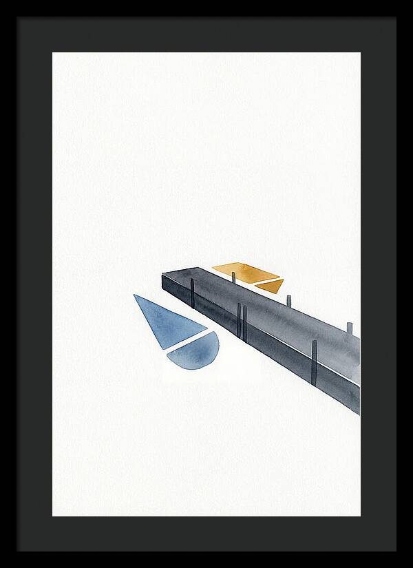 Docked Boats In Minimalist Style