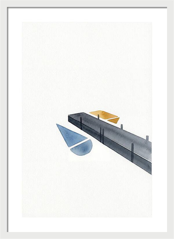 Docked Boats In Minimalist Style