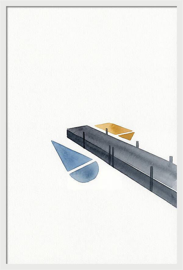Docked Boats In Minimalist Style