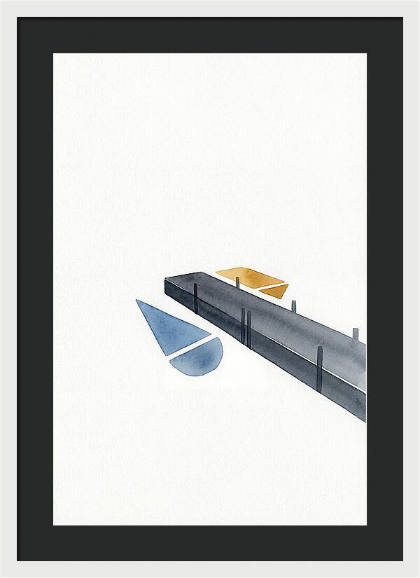Docked Boats In Minimalist Style