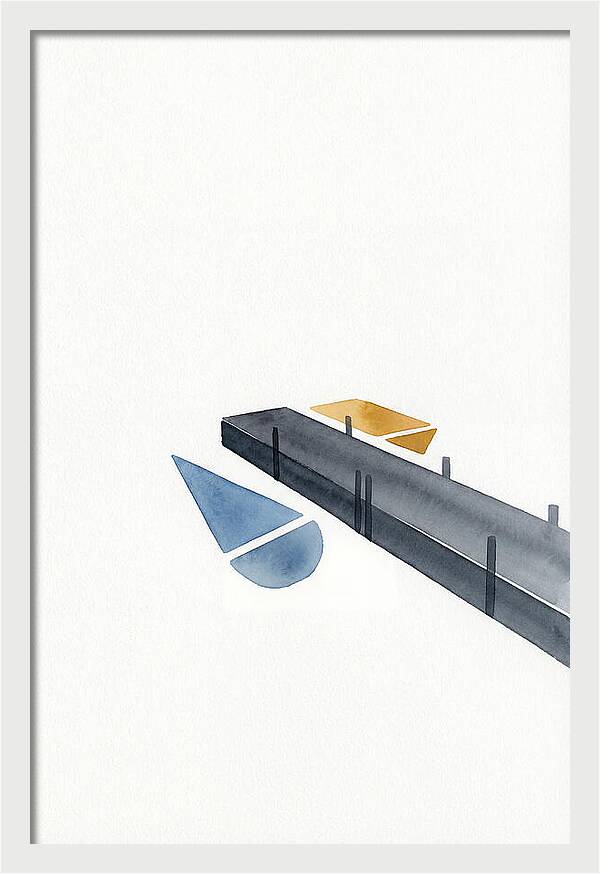 Docked Boats In Minimalist Style