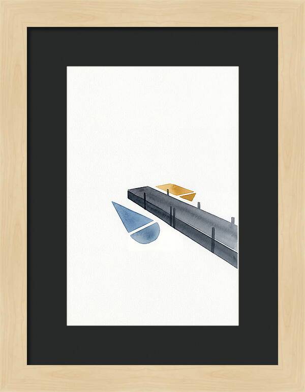 Docked Boats In Minimalist Style